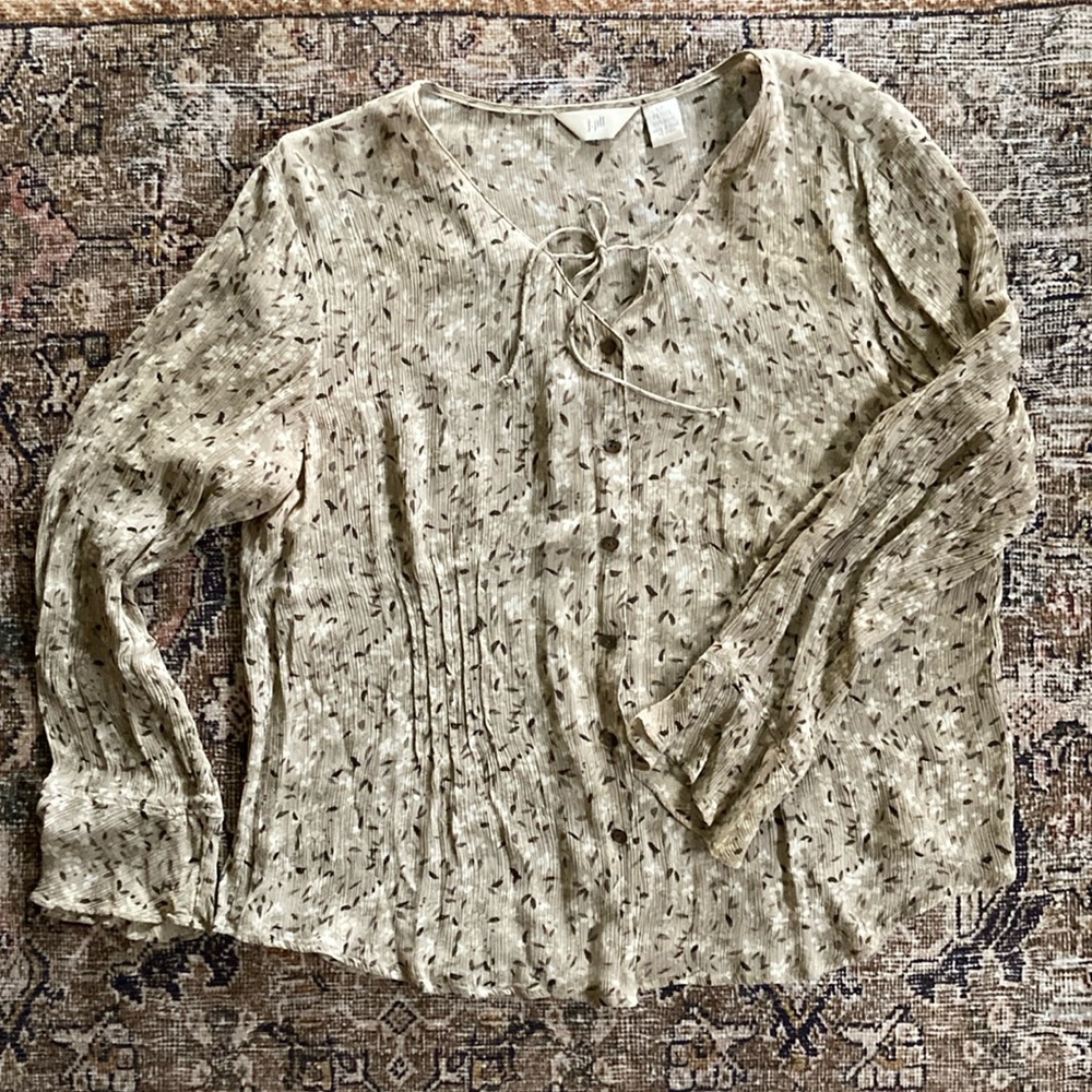 J. Jill Floral Relaxed Tie Front Blouse